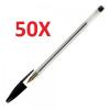 PACK 50 UNIDADES BIC CRYSTAL PRETO CANETA