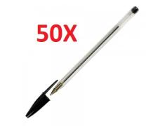 PACK 50 UNIDADES BIC CRYSTAL PRETO CANETA