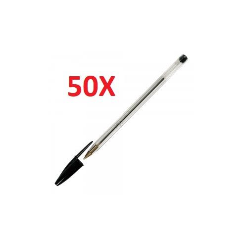 PACK 50 UNIDADES BIC CRYSTAL PRETO CANETA