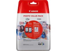 Pacote Original Canon PG-545XL / CL-546XL + 50 Folhas de Papel Fotográfico