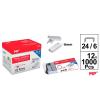 Embalagem de 12 caixas de 1000 grampos galvanizados 24/6 MP