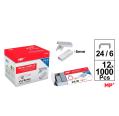 Embalagem de 12 caixas de 1000 grampos galvanizados 24/6 MP