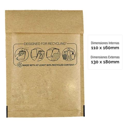 Pack de 10 Sacos Plásticos de Bolhas Acolchoados 110x160 mm Fellowes Bankers Box Nº11