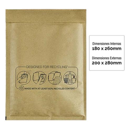 Pack de 10 Sacos Plásticos de Bolhas Acolchoados 180x260  mm Fellowes Bankers Box Nº14