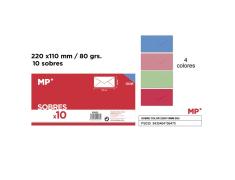 Pacote de 10 Envelopes Americanos Cor Pastel 220x110mm
