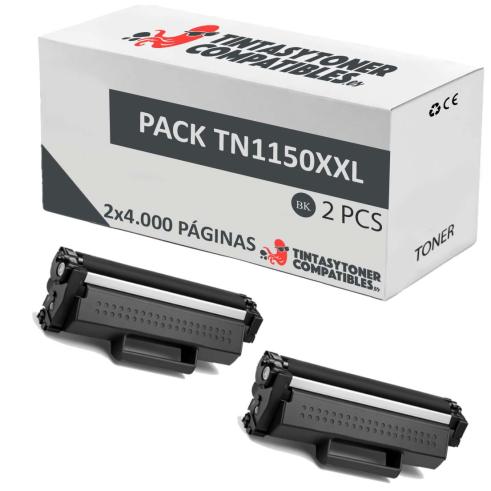 Pacote de 2 Toner Brother TN1150XXL Compatível