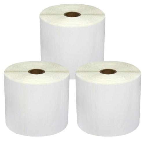 Pacote de 3 Rolo de Etiquetas Perfuradas Zebra Compatíveis 101,5x152 mm 250 Unidades