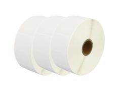 Pacote de 3 Rolos de Etiquetas Perfuradas Zebra Compatíveis 38x25 mm 2000 Unidades