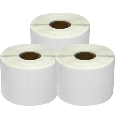 Pacote de 3 Rolos de Etiquetas Perfuradas Zebra Compatíveis 57x32 mm 1000 Unidades