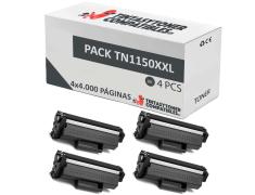 Pacote de 4 Toner Brother TN1150XXL Compatível