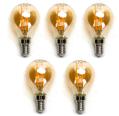 Pacote de 5 Lâmpadas de filamento LED E14 G45 4W luz quente 2200K