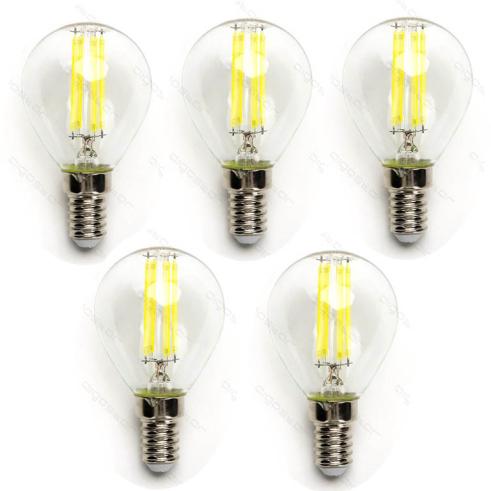 Lâmpada de filamento LED E14 G45 4W Luz Fría 6500K