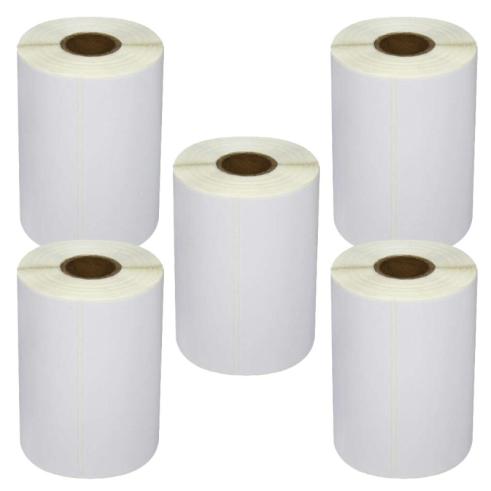 Pacote de 5 Rolos de Etiquetas Compatíveis Zebra Z-Perform 1000T/Z-Select 2000T Perfurada 101,5x50 mm 750 Unidades