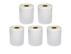 Pacote de 5 Rolos de Etiquetas Perfuradas Zebra Compatíveis 101,6x76,2 mm 500 Unidades