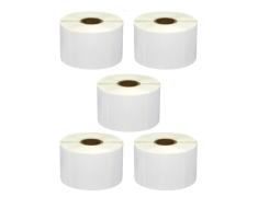 Pacote de 5 Rolos de Etiquetas Perfuradas Zebra Compatíveis 50x25 mm 1000 Unidades
