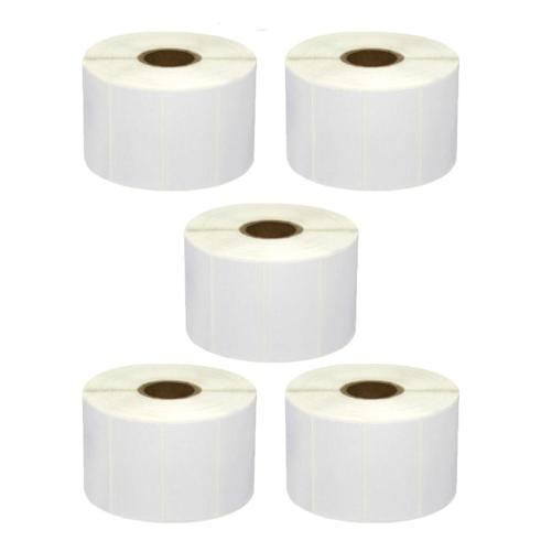 Pacote de 5 Rolos de Etiquetas Perfuradas Zebra Compatíveis 50x25 mm 1000 Unidades