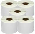 Pacote de 5 Rolos de Etiquetas Perfuradas Zebra Compatíveis 57x32 mm 1000 Unidades