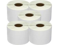 Pacote de 5 Rolos de Etiquetas Perfuradas Zebra Compatíveis 57x32 mm 1000 Unidades