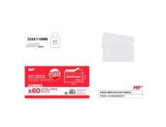Pacote de 60 unidades de American Envelope Branco 220x110mm