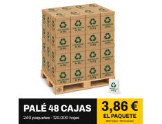Palé de papel A4 reciclado 80 g · 48 cajas (120.000 hojas)