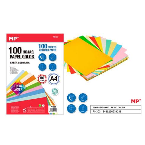 Papel A4 100 Folhas 80g Cores Sortidas