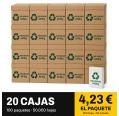Papel A4 reciclado 80 g · 20 cajas de folios (50.000 hojas)