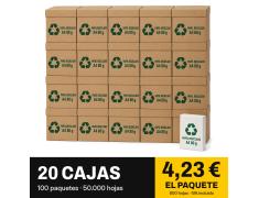 Papel A4 reciclado 80 g · 20 cajas de folios (50.000 hojas)