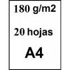 Papel fotográfico A4 180gr brilhante 20uds