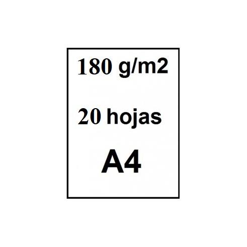 Papel fotográfico A4 180gr brilhante 20uds