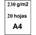 Papel fotográfico A4 230gr brilhante 20uds