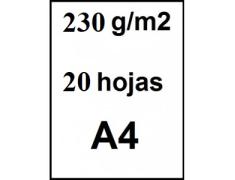 Papel fotográfico A4 230gr brilhante 20uds