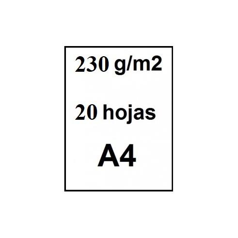 Papel fotográfico A4 230gr brilhante 20uds