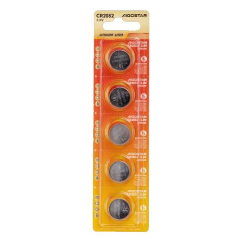 BUTTON BATTERY CR2032 3V (PACK 5 UNITS)