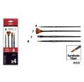 Pincel Sintético Profissional Curto 4 Unidades(Nº4/8/7/7)