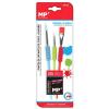 Pincel infantil 3u Easy Grip (Vermelho/Verde/Azul)