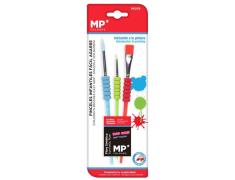 Pincel infantil 3u Easy Grip (Vermelho/Verde/Azul)