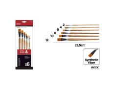 Pincel Profissional Natural Pincel Plano 6 Unidades