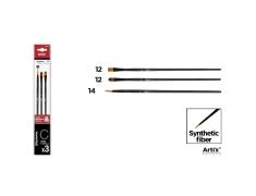 Pincel Profissional Sintético 3u (12, 12, 14)