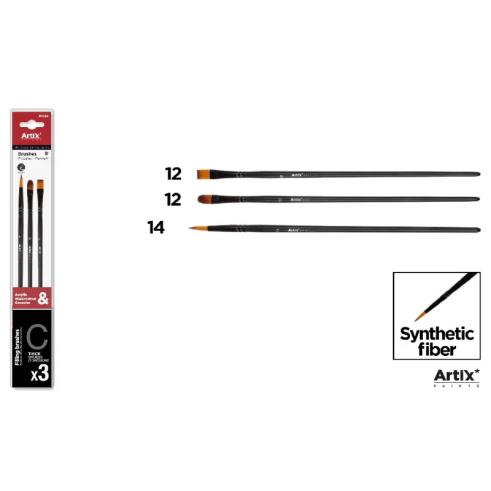 Pincel Profissional Sintético 3u (12, 12, 14)