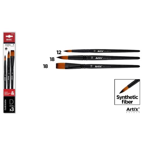 Pincel Sintético Profissional 3u (12, 18, 18)