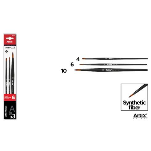 Pincel Sintético Profissional 3u (6, 10, 4)