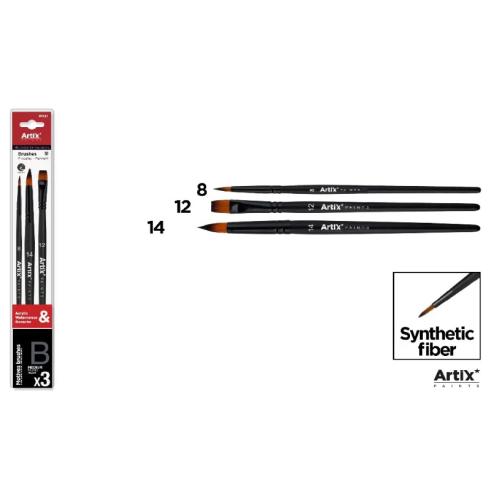 Pincel Sintético Profissional 3u (8, 14, 12)