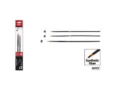Pincel Profissional Sintético Fino 3u (4, 8, 4)