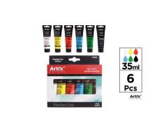 TINTA ACRÍLICA 6 TUBOS 35ML ARTIX