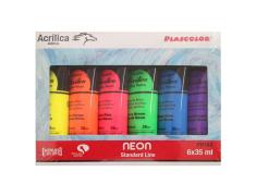 TINTA ACRÍLICA 6 TUBOS CORES FLUORESCENTES 35ML ARTIX