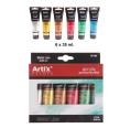 TINTA ACRÍLICA 6 TUBOS CORES METÁLICAS 35ML ARTIX