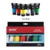 TINTA ACRÍLICA 6 TUBOS CORES SATIN 75ML ARTIX