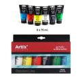 TINTA ACRÍLICA 6 TUBOS CORES SATIN 75ML ARTIX