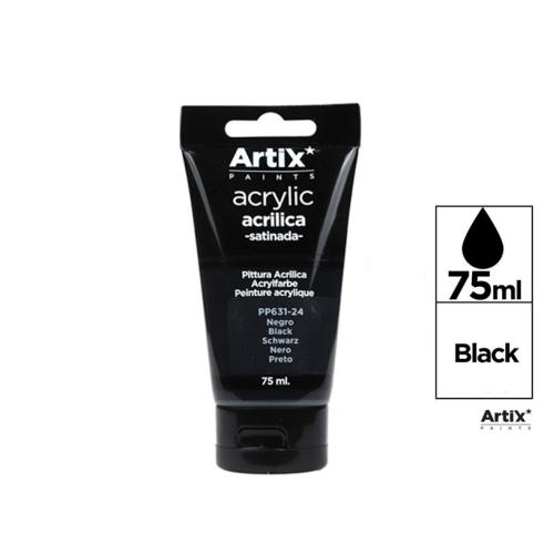 TINTA ACRÍLICA PRETA 75ML ARTIX