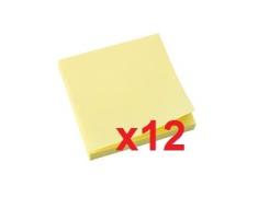 Q-CONNECT BLOC 1200 NOTAS REPOSICIONÁVEIS 76 X 76 MM AMARELO (12 unidades x 100)